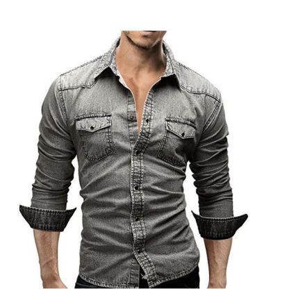 Men's Vintage Washed Denim Shirt