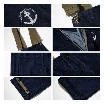 Men's Vintage American Workwear Denim Overalls