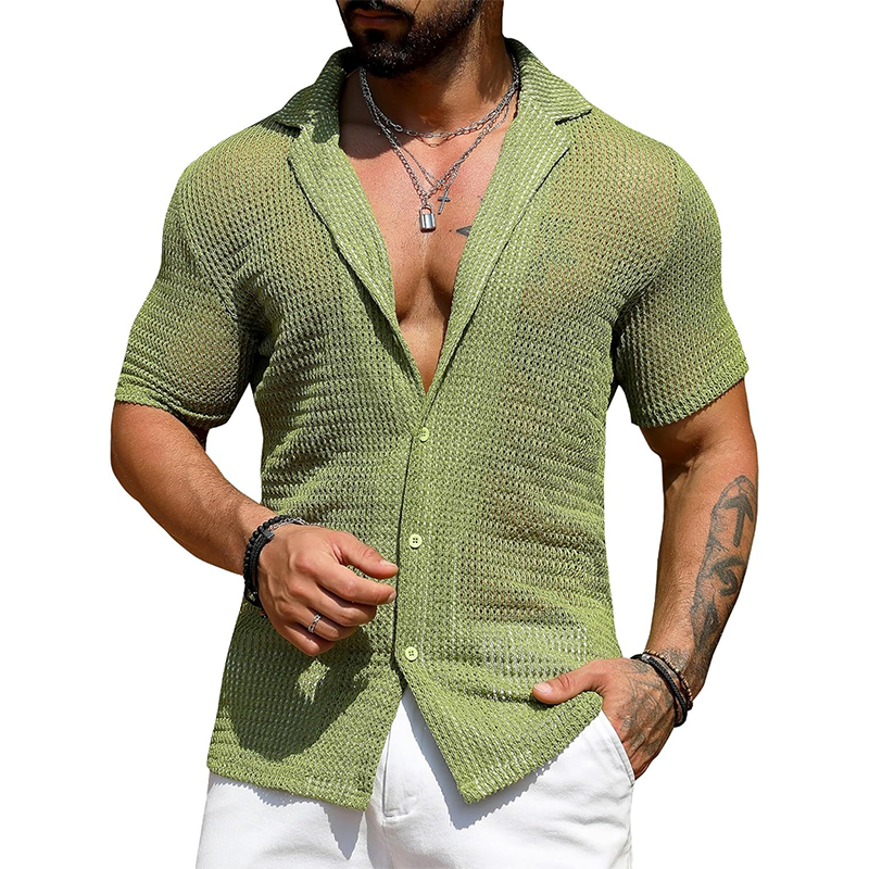 Men's Summer Cool Knitted Mesh Shirt