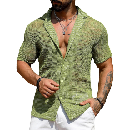 Men's Summer Cool Knitted Mesh Shirt
