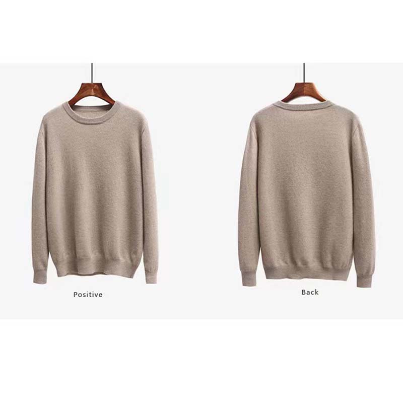 Men's Autumn/Winter New Knit Sweater – Plus Size Crew Neck Pullover, Loose Fit Solid Color Base Layer
