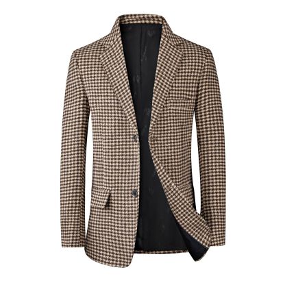 Men’s Casual Plaid Blazer Jacket for Spring and Fall | Slim Fit Stylish Versatile Suit Coat for Business and Leisure