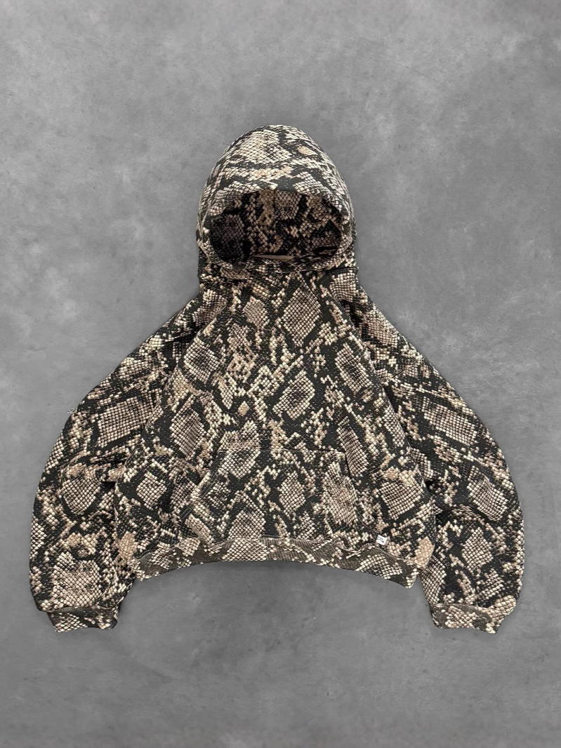 Unisex Python Print Digital Hoodie | Loose Fit Pullover Zipper Sweatshirt, Trendy & Casual, Must-Have Versatile Piece