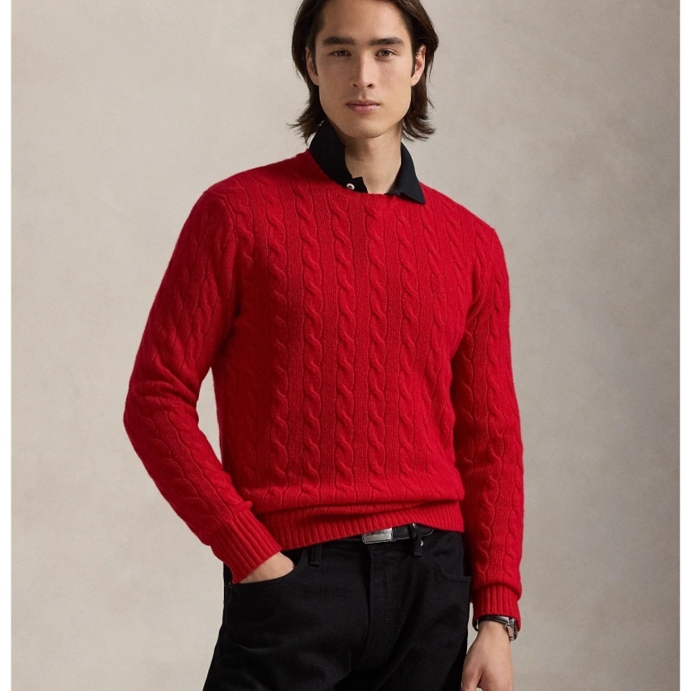 Men’s Fall Winter Warm Chunky Knit Sweater Cable Knit Pullover Classic Casual Knitwear