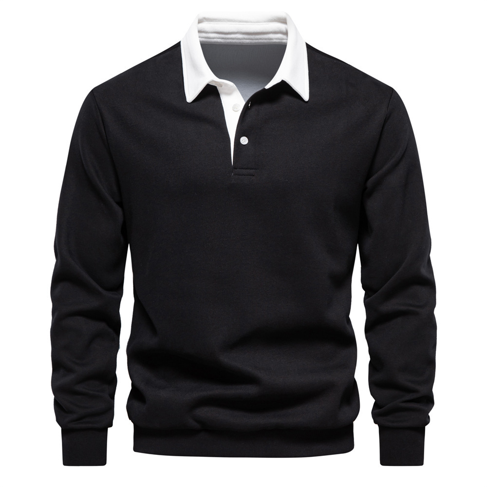 Polo Collar Sweatshirt Trendy Men's Casual