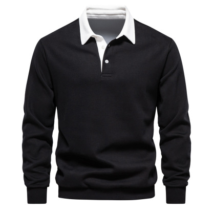 Polo Collar Sweatshirt Trendy Men's Casual