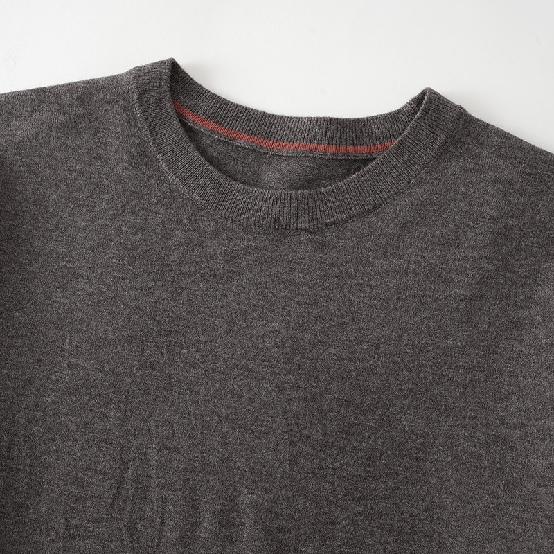 Men’s Wool Crewneck Sweater – Fall Winter Solid Knit Pullover, Soft Minimalist Base Layer in Relaxed Fit