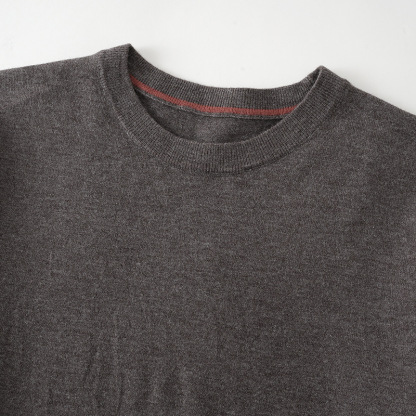 Men’s Wool Crewneck Sweater – Fall Winter Solid Knit Pullover, Soft Minimalist Base Layer in Relaxed Fit