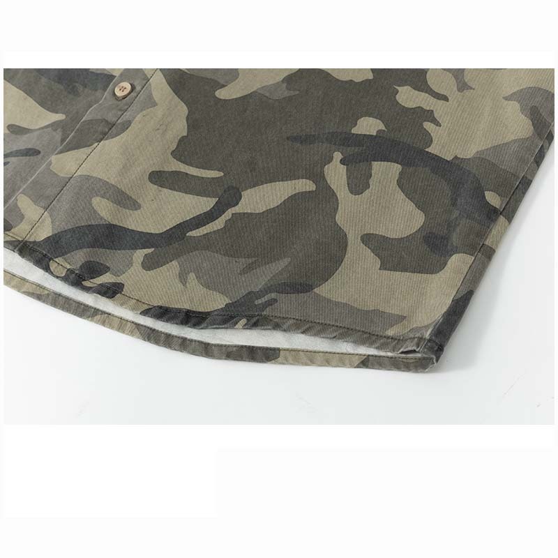 Men’s Camo Cargo Shirt Jacket – Loose-Fit Lightweight Outdoor Overshirt for Fall, Casual Streetwear Sun Protection Outerwear