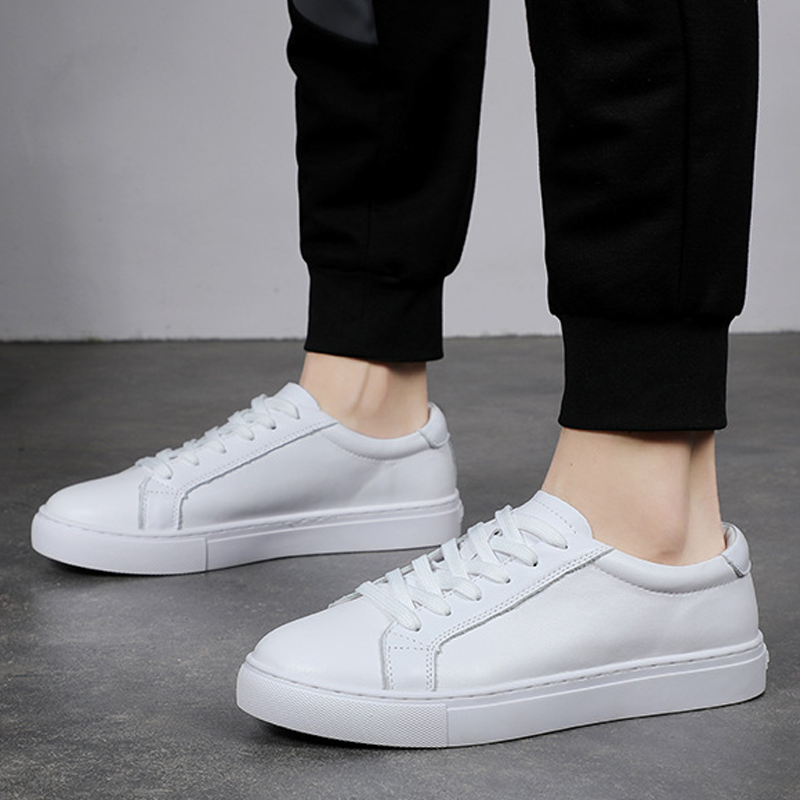 Men's Cowhide Leather Sneakers, Everyday Casual Shoes, Comfort for Walking, Versatile Low Top Casual Business Casual Shoes