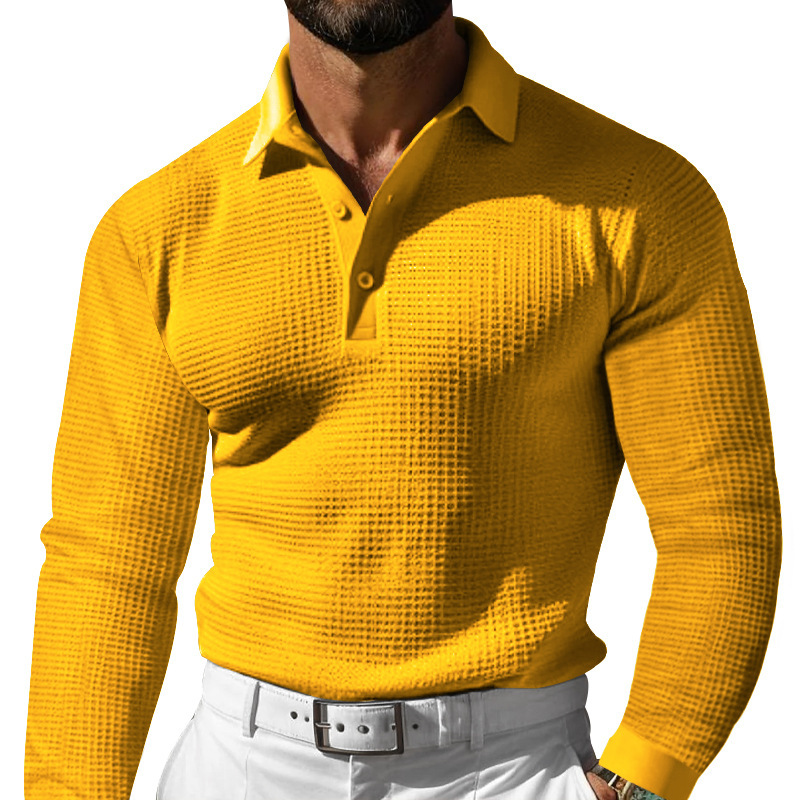 Men's Slim Long-Sleeved Polo Shirt
