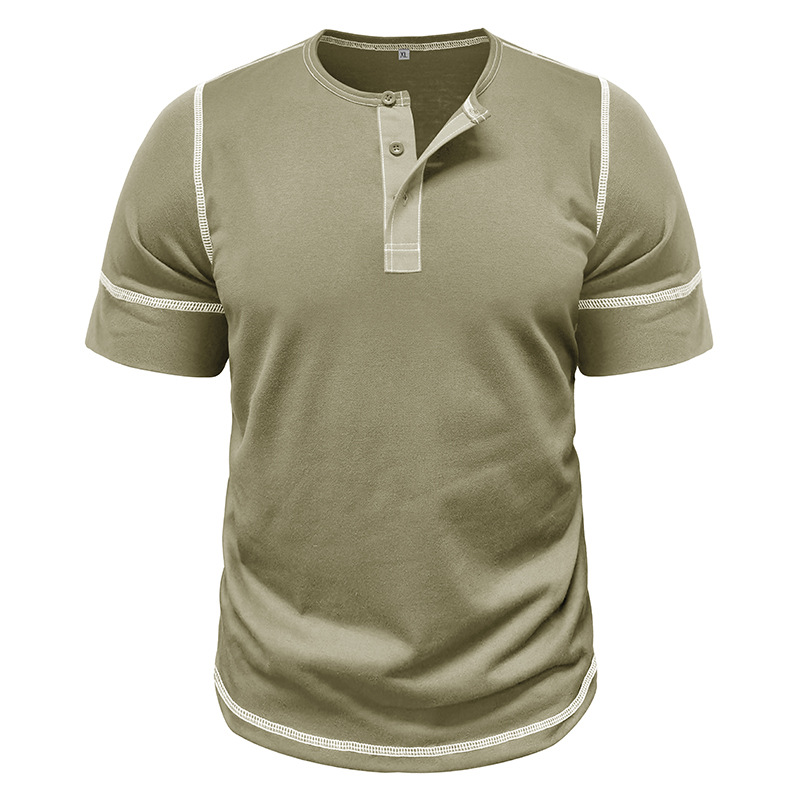 Muscle Henley Breathable Unisex Henley Unique Colorblock Design Everyday Essentia