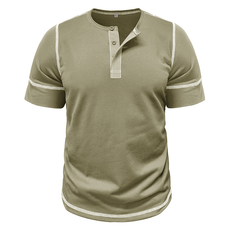 Muscle Henley Breathable Unisex Henley Unique Colorblock Design Everyday Essentia