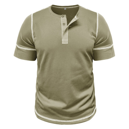 Muscle Henley Breathable Unisex Henley Unique Colorblock Design Everyday Essentia