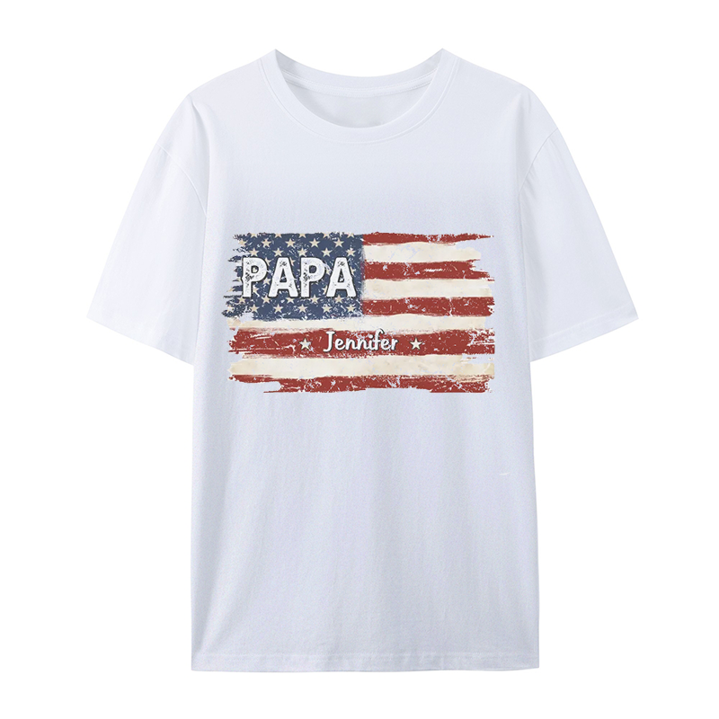 Proud To Be American - Family Personalized Custom Unisex T-shirt- Gift For Dad, Grandpa