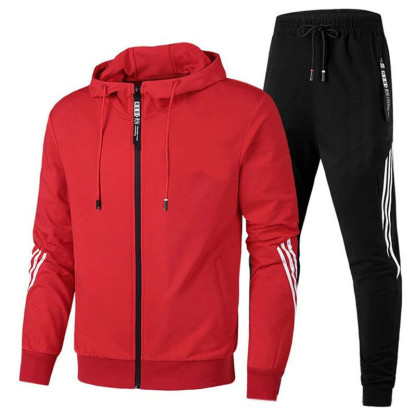 Men's Lightweight Hooded Tracksuit Set - Breathable Casual Sportswear | Street Fitness Jogging Tracksuit