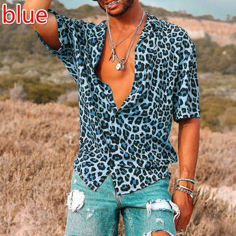 Wild & Bold Men's Leopard Print Button-Down Shirt
