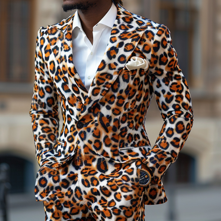 Men's Animal Print Fit Suit Set