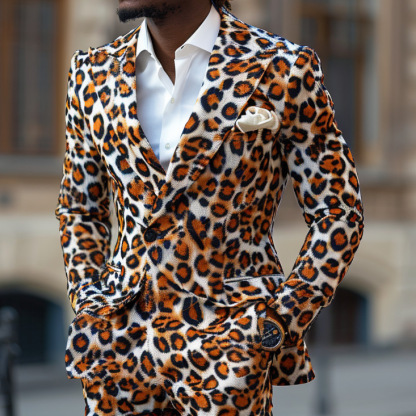 Men's Animal Print Fit Suit Set