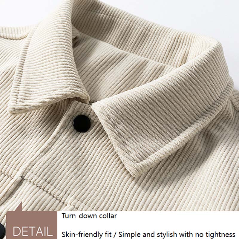 Corduroy Jacket For Men, Spring And Autumn Trendy Versatile Casual Workwear Coat, Stylish And Breathable, Wear-Resistant, Multi-Pocket, Wrinkle-Resistant, Windproof Turn-Down Collar Jacket.
