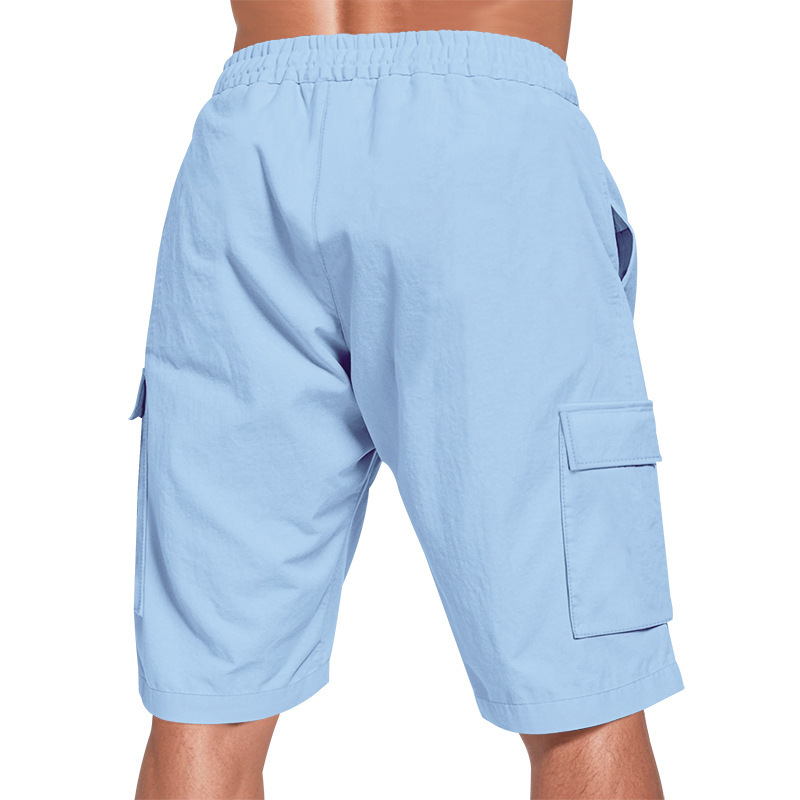 Men's Linen Multi-Pocket Cargo Shorts
