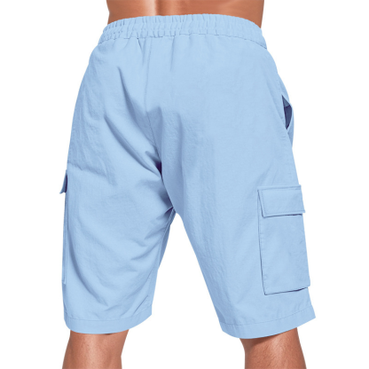 Men's Linen Multi-Pocket Cargo Shorts
