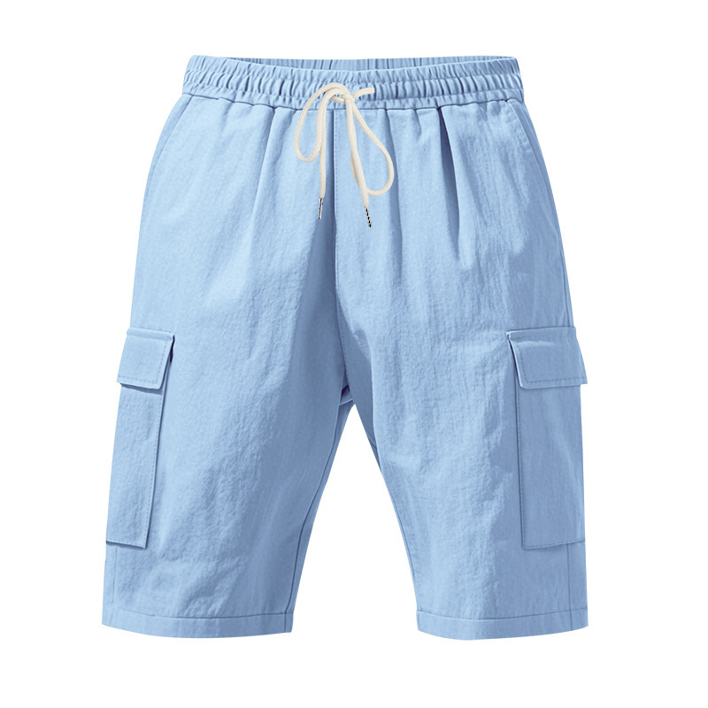 Men's Linen Multi-Pocket Cargo Shorts