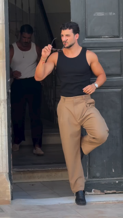 Men's Summer Casual Linen Pants, Relaxed Fit Straight Leg Trousers with Slant Pockets, Breathable and Versatile for Travel & Everyday Wear