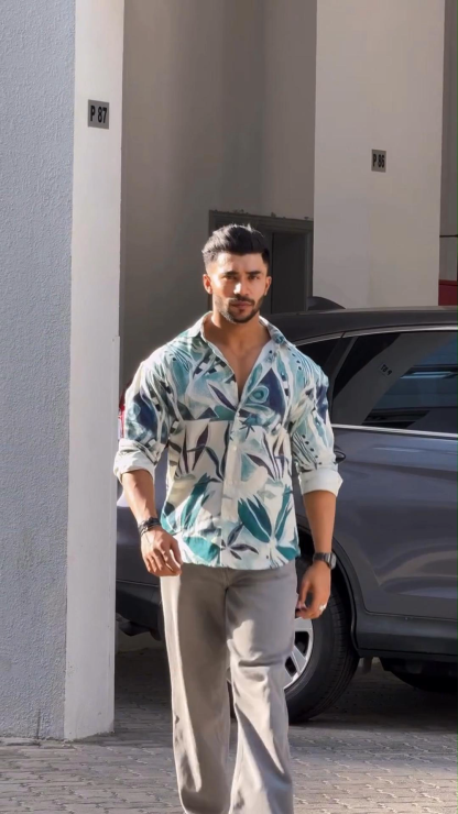 Men's Summer Casual Resort Style Printed Long Sleeve Shirt