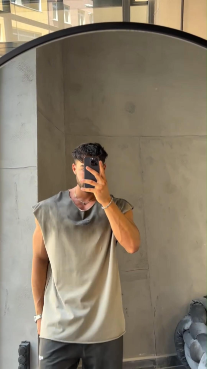 Summer Men's Gradient Color Design Loose Casual Sleeveless Vest