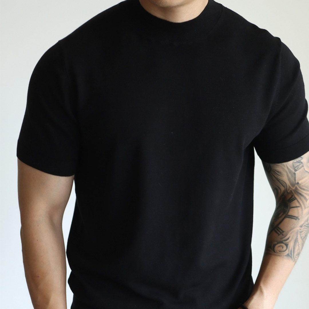 Men's Summer Round Neck Design Slim Short Sleeves