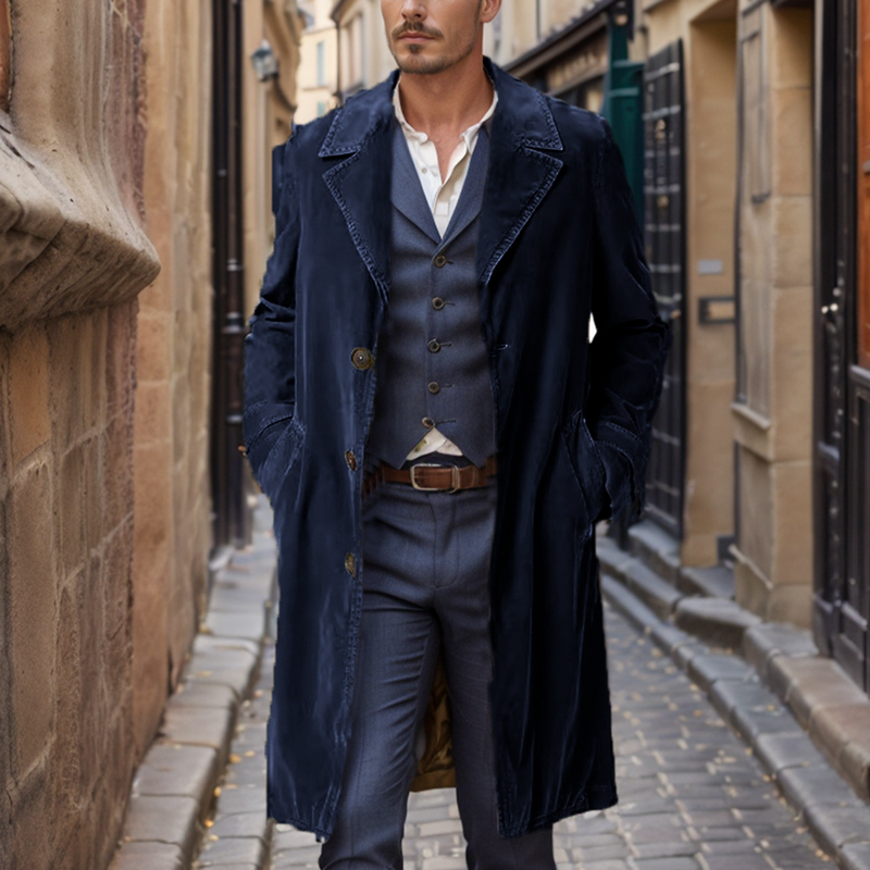 Men's Corduroy Regular Trench Coats Coats Jackets