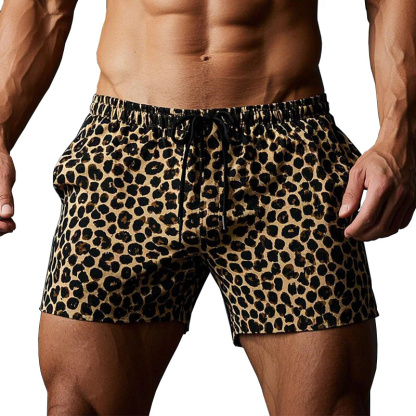 Men's Leopard Print Comfortable Breathable Shorts