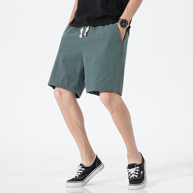 Men's Summer Cotton Linen Cargo Shorts