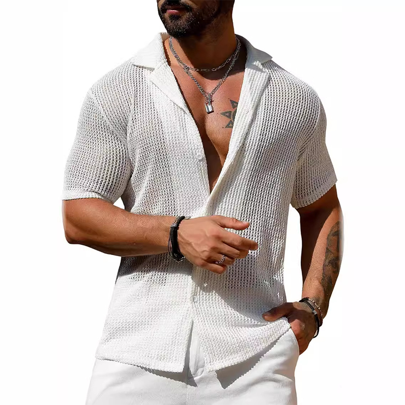 Men's Summer Cool Knitted Mesh Shirt