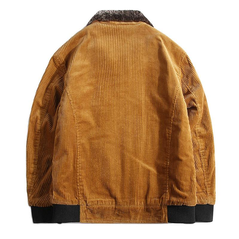 Men's Corduroy Warm Stand Collar Casual Cotton Jacket