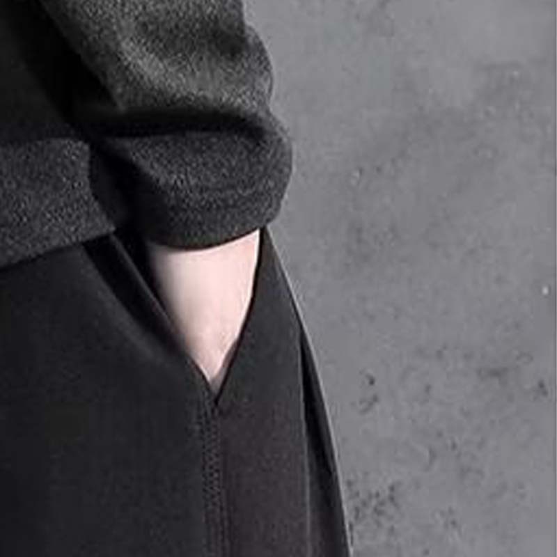Men's Black Straight-Leg Loose Fit Trousers, High-Waisted Suit Pants, Casual Fashionable Style, Soft and Breathable Fabric with a Delicate Touch, Comfortable and Skin-Friendly