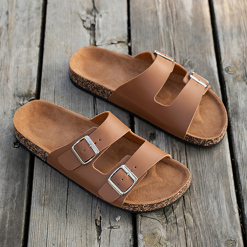 Men's Classic Cork Beach Slippers - Non-slip Comfort