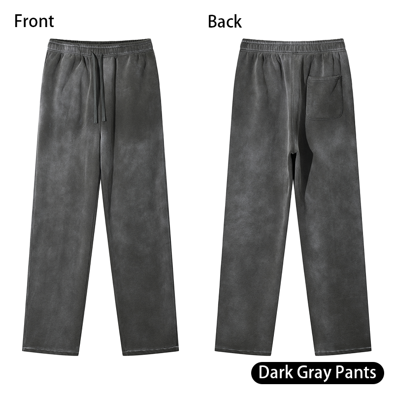 Retro Heavyweight Casual Sports Suit, 420GSM Vintage Zipper Hoodie and Sweatpants, Washed and Distressed Unisex Sportswear, Warm and Comfortable for Transitional Seasons