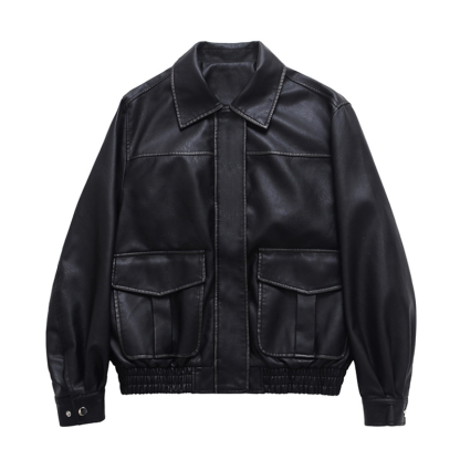 Men's Leather Bomber Jacket, Classic Relaxed-Fit Leather Biker Jacket  for Men, Distressed Retro Aviator Coat for Everyday Riding & Casual Wear