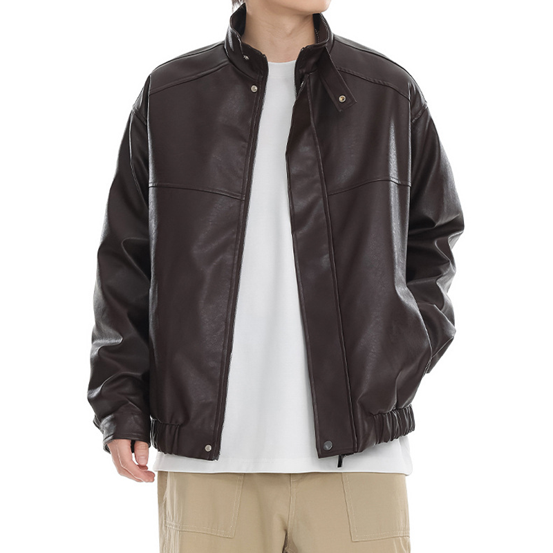 Men's Retro Brown Classic Black Leather Bomber Jacket, Vintage Pilot Leather Jacket for Men, Regular and Padded Styles Are Suitable for Autumn and Winter
