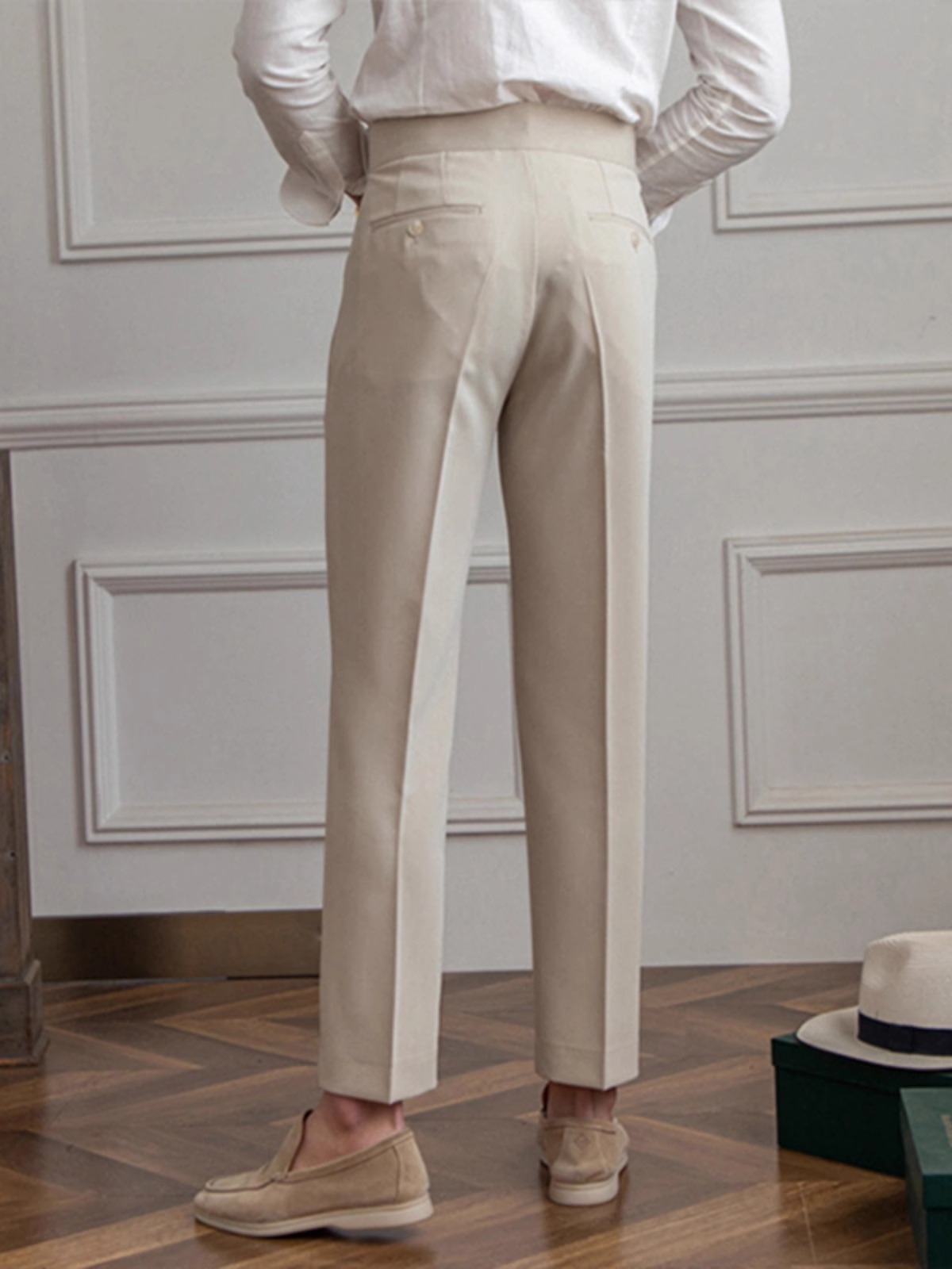 Men's Spring & Fall Casual Wrinkle-Resistant Trousers – Vintage Napoli-Inspired Trendy Pants for Commuting & Everyday Wear