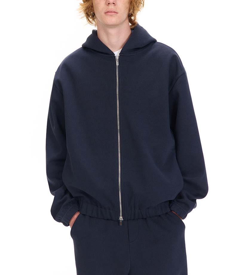 Unisex Oversized Zip-Up Sweatshirt – Double-Sided Air Layer Tech Fabric, Space Cotton Hoodie for Autumn Winter