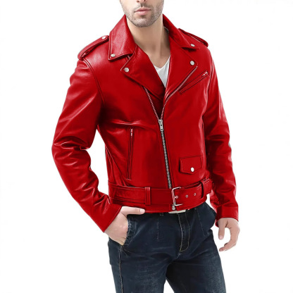 Men’s Motorcycle PU Leather Jacket – Casual Streetwear Outerwear for Everyday Style