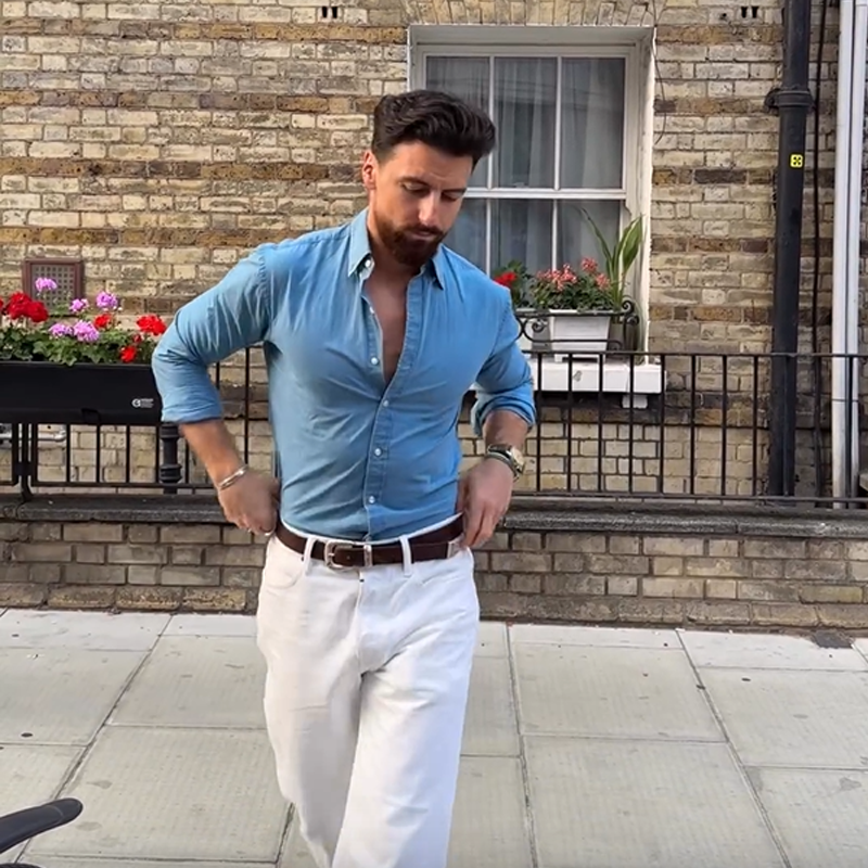 Men's Light Blue Denim Shirt, A Versatile Denim Shirt For Layering In Fall and Winter