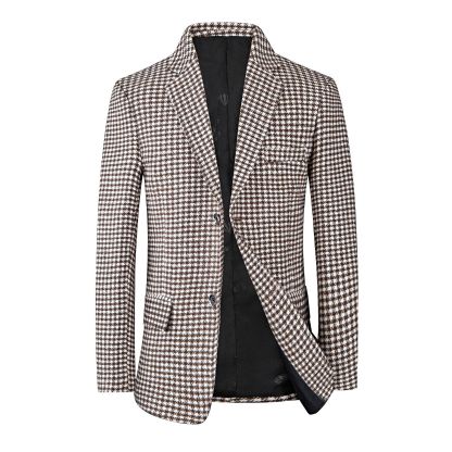 Men’s Casual Plaid Blazer Jacket for Spring and Fall | Slim Fit Stylish Versatile Suit Coat for Business and Leisure