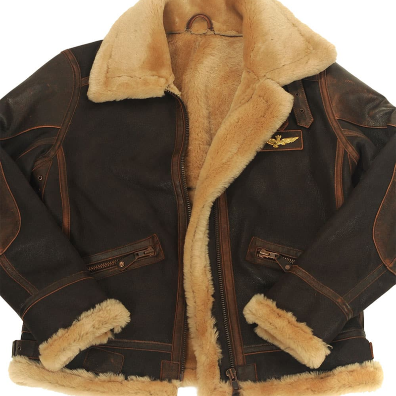 Autumn and winter brown lapel zipper pocket zipper fit trendy casual leather jacket