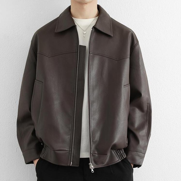 Men’s Autumn Lapel Motorcycle PU Leather Jacket – Stylish, Versatile, and Effortlessly Cool