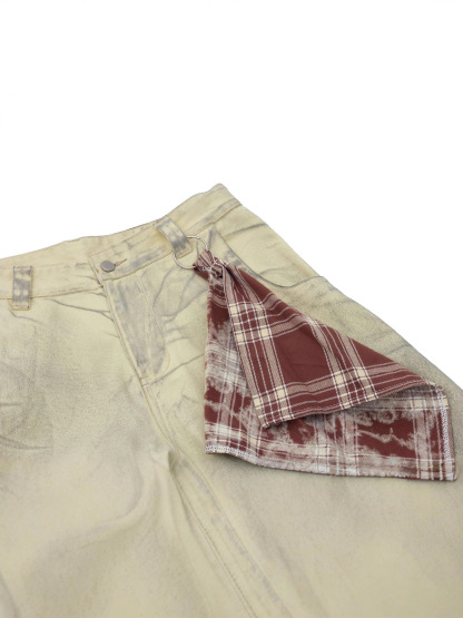 Vintage American Scimitar-Cut Washed Denim Pants | Unisex Loose-Fit Wide-Leg Jeans for Summer Streetwear