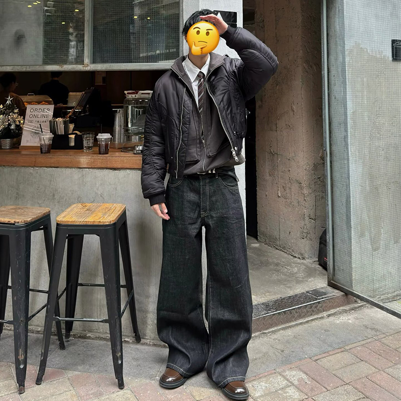 Men's Wide-leg Jeans, Classic Straight-leg Bootcut Jeans, Vintage Casual A-line Jeans